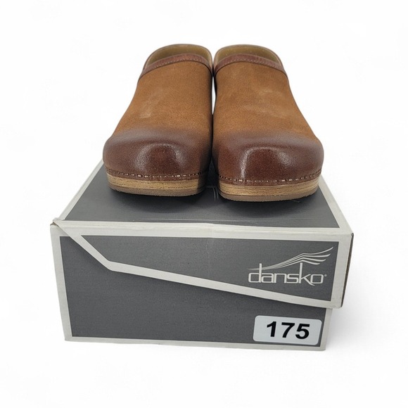 Dansko Brenna Clogs Size 37 Tan Burnished Suede Comfort Slip On Leather Mule - Picture 6 of 7
